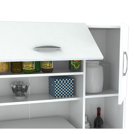 INVAL Kitchen/Microwave Storage Cabinet 35.04 in. W x 15.35 in. D x 66.14 in. H in white GCM-042